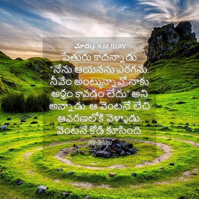 Picture 04 - మార్కు 14:68 TELIRV - పేతురు కాదన్నాడు. - Bible Verse Picture