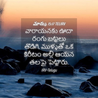 Picture 04 - మార్కు 15:17 TELIRV - వారాయనకు ఊదా రంగు - Bible Verse Picture