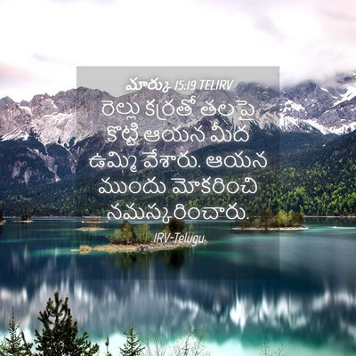 Picture 04 - మార్కు 15:19 TELIRV - రెల్లు కర్రతో - Bible Verse Picture