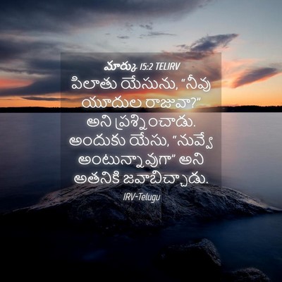 Picture 04 - మార్కు 15:2 TELIRV - పిలాతు యేసును, - Bible Verse Picture