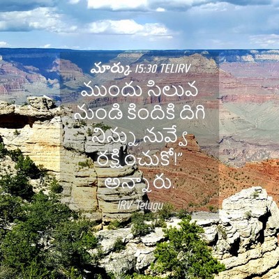 Picture 04 - మార్కు 15:30 TELIRV - ముందు సిలువ నుండి - Bible Verse Picture
