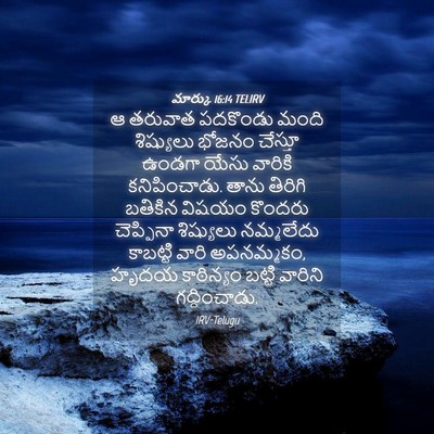 Picture 04 - మార్కు 16:14 TELIRV - ఆ తరువాత పదకొండు - Bible Verse Picture