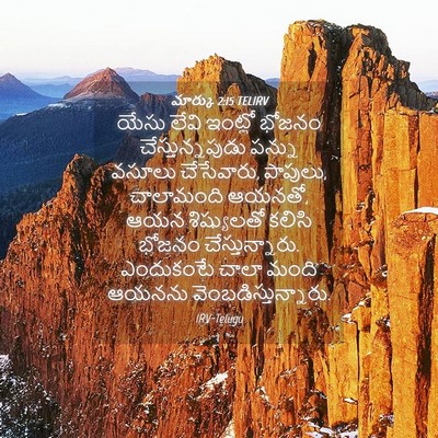 Picture 04 - మార్కు 2:15 TELIRV - యేసు లేవి ఇంట్లో - Bible Verse Picture