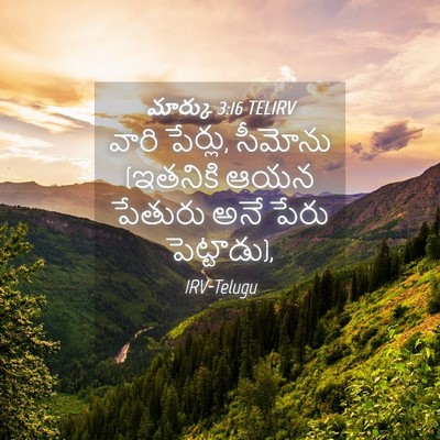 Picture 04 - మార్కు 3:16 TELIRV - వారి పేర్లు, - Bible Verse Picture