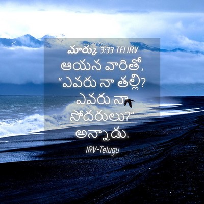 Picture 04 - మార్కు 3:33 TELIRV - ఆయన వారితో, “ఎవరు - Bible Verse Picture