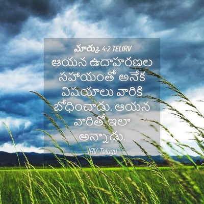 Picture 04 - మార్కు 4:2 TELIRV - ఆయన ఉదాహరణల - Bible Verse Picture