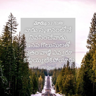 Picture 04 - మార్కు 5:3 TELIRV - వాడు స్మశానంలోనే - Bible Verse Picture