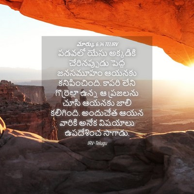 Picture 04 - మార్కు 6:34 TELIRV - పడవలో యేసు - Bible Verse Picture