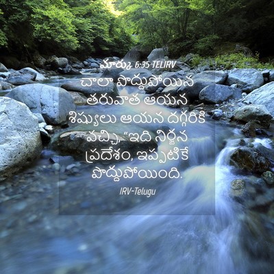 Picture 04 - మార్కు 6:35 TELIRV - చాలా పొద్దుపోయిన - Bible Verse Picture