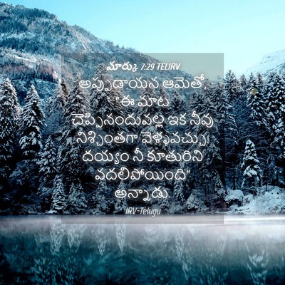 Picture 04 - మార్కు 7:29 TELIRV - అప్పుడాయన ఆమెతో, - Bible Verse Picture