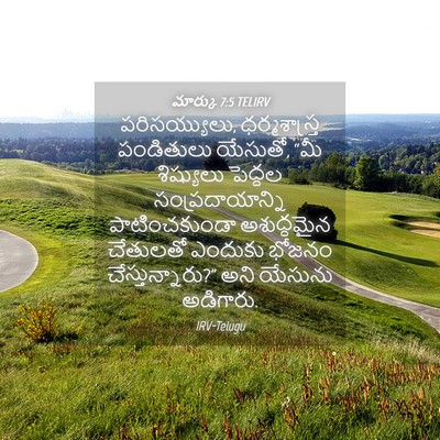 Picture 04 - మార్కు 7:5 TELIRV - పరిసయ్యులు, - Bible Verse Picture