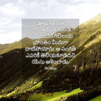 Picture 04 - మార్కు 9:30 TELIRV - వారు అక్కడ నుండి - Bible Verse Picture