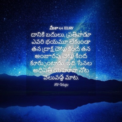 Picture 04 - మీకా 4:4 TELIRV - దానికి బదులు, - Bible Verse Picture