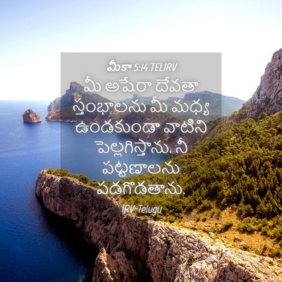 Picture 04 - మీకా 5:14 TELIRV - మీ అషేరా దేవతా - Bible Verse Picture