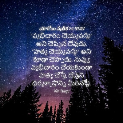 Picture 04 - యాకోబు పత్రిక 2:11 TELIRV - “వ్యభిచారం - Bible Verse Picture