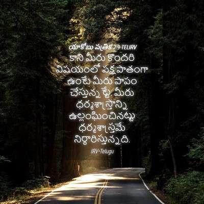 Picture 04 - యాకోబు పత్రిక 2:9 TELIRV - కాని మీరు కొందరి - Bible Verse Picture