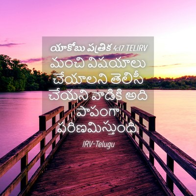 Picture 04 - యాకోబు పత్రిక 4:17 TELIRV - మంచి విషయాలు - Bible Verse Picture