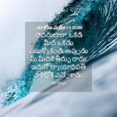Picture 04 - యాకోబు పత్రిక 5:9 TELIRV - సోదరులారా, ఒకడి - Bible Verse Picture