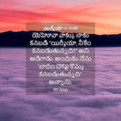 Picture 04 - యిర్మీయా 1:11 TELIRV - యెహోవా వాక్కు - Bible Verse Picture