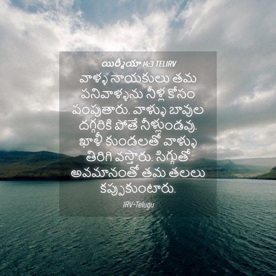 Picture 04 - యిర్మీయా 14:3 TELIRV - వాళ్ళ నాయకులు తమ - Bible Verse Picture