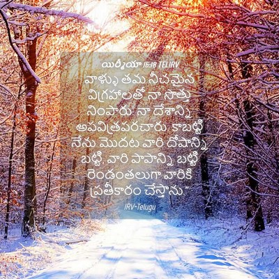 Picture 04 - యిర్మీయా 16:18 TELIRV - వాళ్ళు తమ నీచమైన - Bible Verse Picture