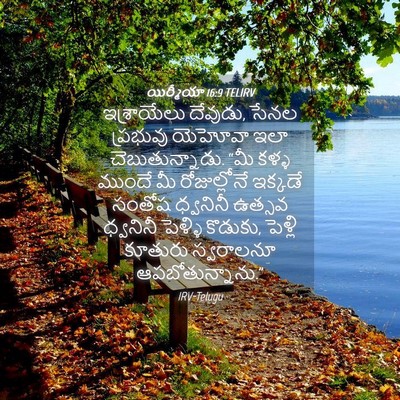 Picture 04 - యిర్మీయా 16:9 TELIRV - ఇశ్రాయేలు దేవుడు, - Bible Verse Picture