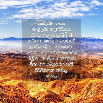 Picture 04 - యిర్మీయా 2:3 TELIRV - అప్పుడు ఇశ్రాయేలు - Bible Verse Picture