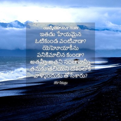 Picture 04 - యిర్మీయా 22:28 TELIRV - ఇతడు హేయమైన - Bible Verse Picture
