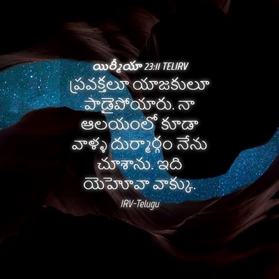 Picture 04 - యిర్మీయా 23:11 TELIRV - ప్రవక్తలూ యాజకులూ - Bible Verse Picture
