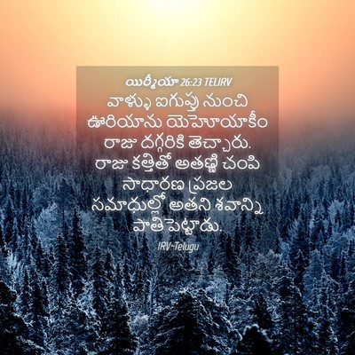 Picture 04 - యిర్మీయా 26:23 TELIRV - వాళ్ళు ఐగుప్తు - Bible Verse Picture