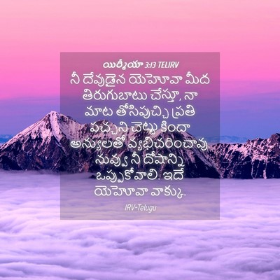 Picture 04 - యిర్మీయా 3:13 TELIRV - నీ దేవుడైన యెహోవా - Bible Verse Picture