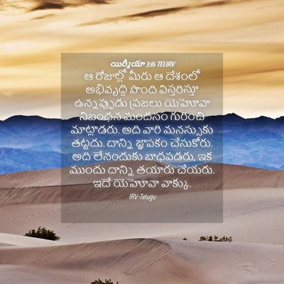 Picture 04 - యిర్మీయా 3:16 TELIRV - ఆ రోజుల్లో మీరు ఆ - Bible Verse Picture
