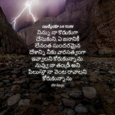 Picture 04 - యిర్మీయా 3:19 TELIRV - నిన్ను నా - Bible Verse Picture
