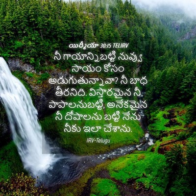 Picture 04 - యిర్మీయా 30:15 TELIRV - నీ గాయాన్నిబట్టి - Bible Verse Picture