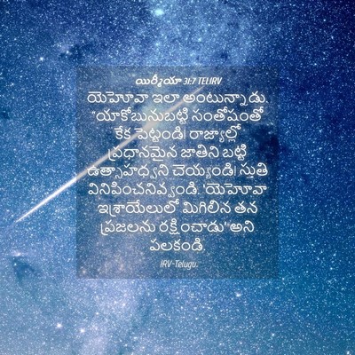 Picture 04 - యిర్మీయా 31:7 TELIRV - యెహోవా ఇలా - Bible Verse Picture