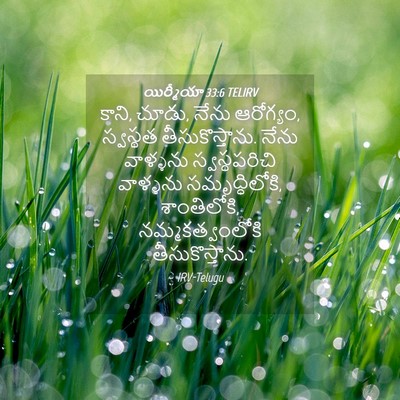 Picture 04 - యిర్మీయా 33:6 TELIRV - కాని, చూడు, నేను - Bible Verse Picture