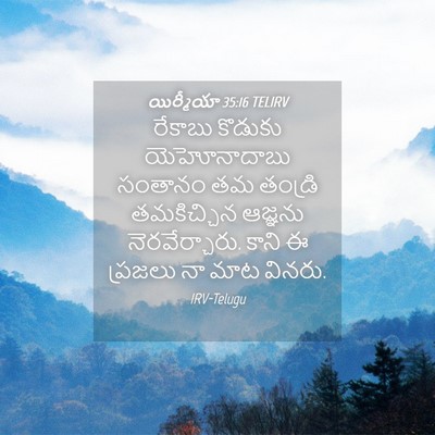 Picture 04 - యిర్మీయా 35:16 TELIRV - రేకాబు కొడుకు - Bible Verse Picture