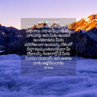 Picture 04 - యిర్మీయా 35:7 TELIRV - ఇంకా, ‘మీరు ఇళ్ళు - Bible Verse Picture