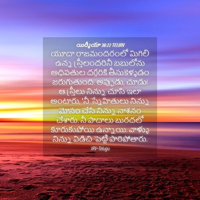 Picture 04 - యిర్మీయా 38:22 TELIRV - యూదా రాజమందిరంలో - Bible Verse Picture