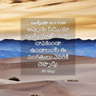 Picture 04 - యిర్మీయా 38:24 TELIRV - అప్పుడు సిద్కియా - Bible Verse Picture