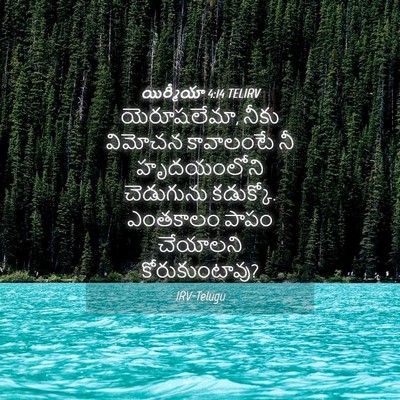 Picture 04 - యిర్మీయా 4:14 TELIRV - యెరూషలేమా, నీకు - Bible Verse Picture