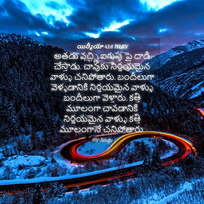 Picture 04 - యిర్మీయా 43:11 TELIRV - అతడు వచ్చి - Bible Verse Picture