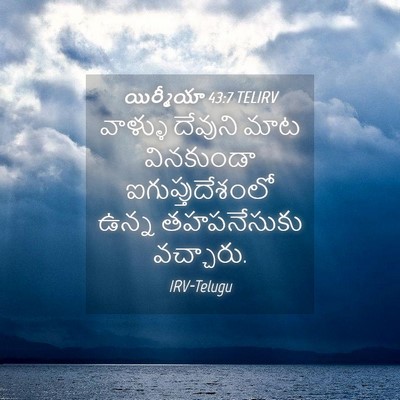 Picture 04 - యిర్మీయా 43:7 TELIRV - వాళ్ళు దేవుని మాట - Bible Verse Picture