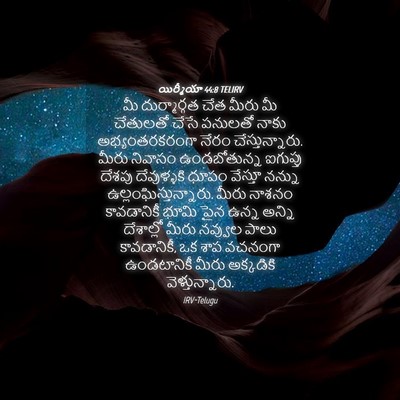Picture 04 - యిర్మీయా 44:8 TELIRV - మీ దుర్మార్గత చేత - Bible Verse Picture