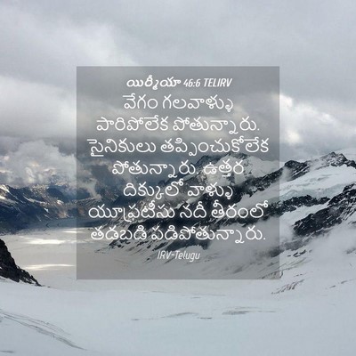Picture 04 - యిర్మీయా 46:6 TELIRV - వేగం గలవాళ్ళు - Bible Verse Picture