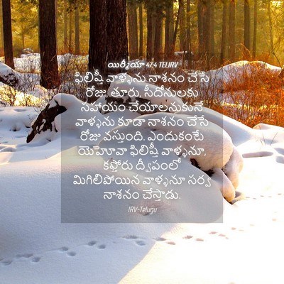 Picture 04 - యిర్మీయా 47:4 TELIRV - ఫిలిష్తీ వాళ్ళను - Bible Verse Picture
