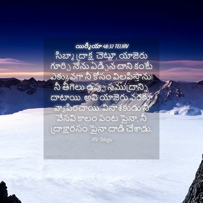 Picture 04 - యిర్మీయా 48:32 TELIRV - సిబ్మా ద్రాక్ష - Bible Verse Picture