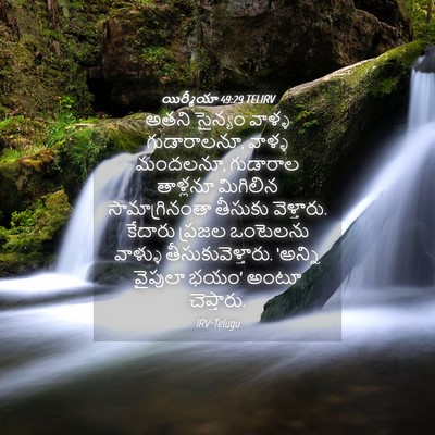 Picture 04 - యిర్మీయా 49:29 TELIRV - అతని సైన్యం వాళ్ళ - Bible Verse Picture
