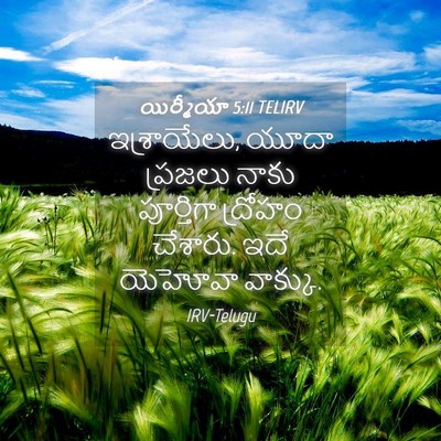 Picture 04 - యిర్మీయా 5:11 TELIRV - ఇశ్రాయేలు, యూదా - Bible Verse Picture