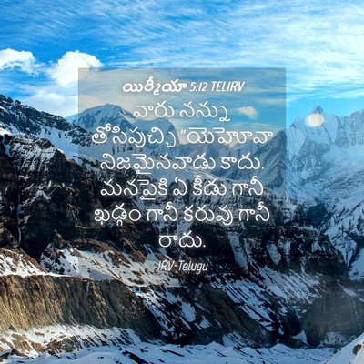 Picture 04 - యిర్మీయా 5:12 TELIRV - వారు నన్ను - Bible Verse Picture